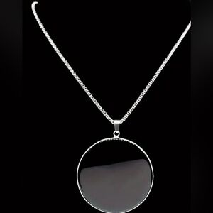 Black Scrying Pendant Necklace